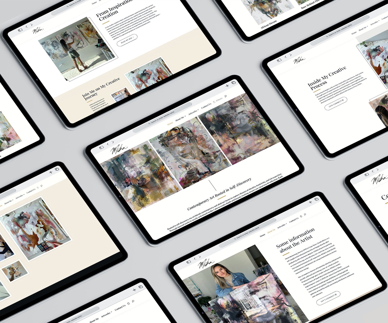 Website mockup on tablets